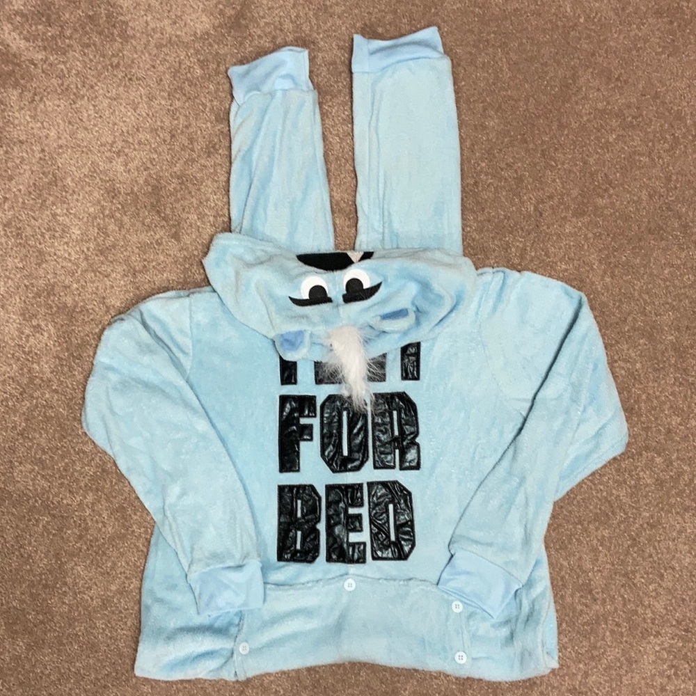 NWT secret Santa yeti for bed fleece zip union suit with trap door large